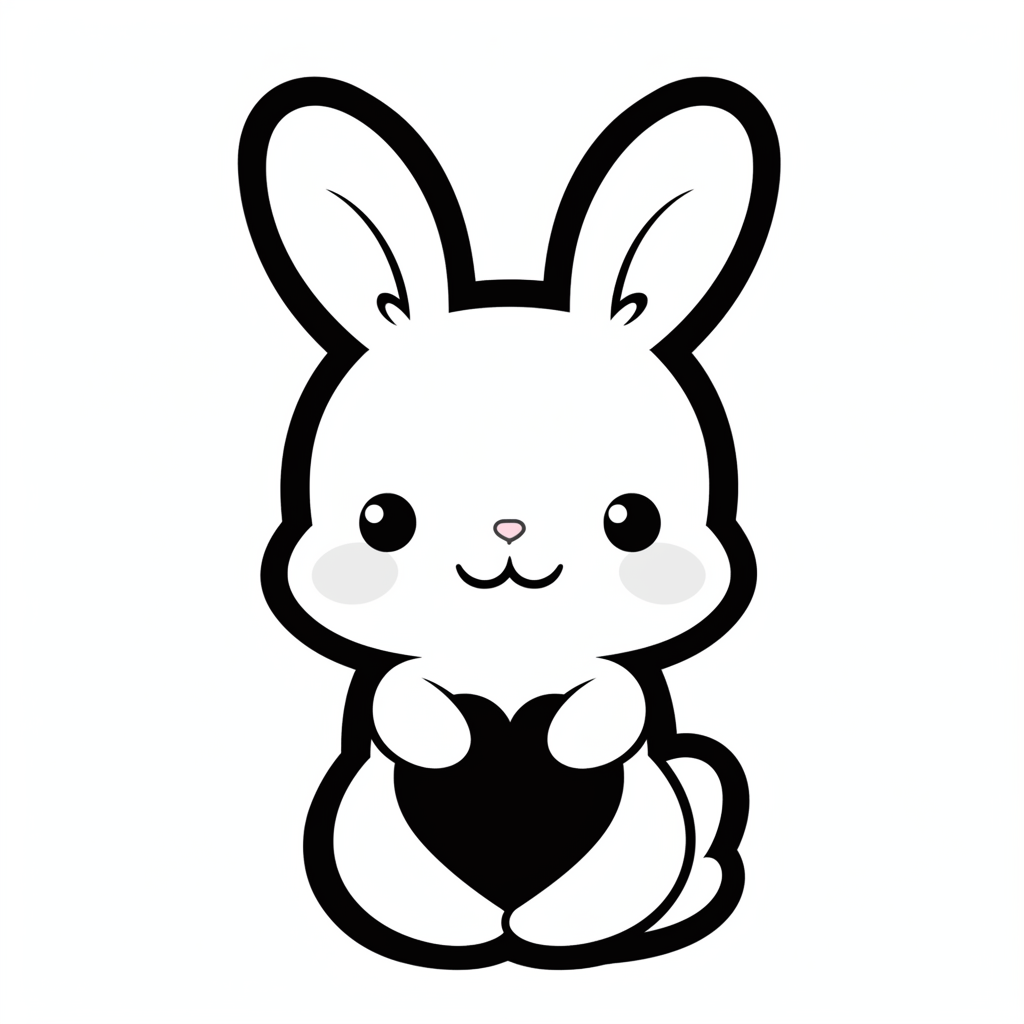 Cute Kawaii Bunny with Heart - Free Download