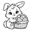 Cute Easter Bunny with Basket Free Downloadable SVG File