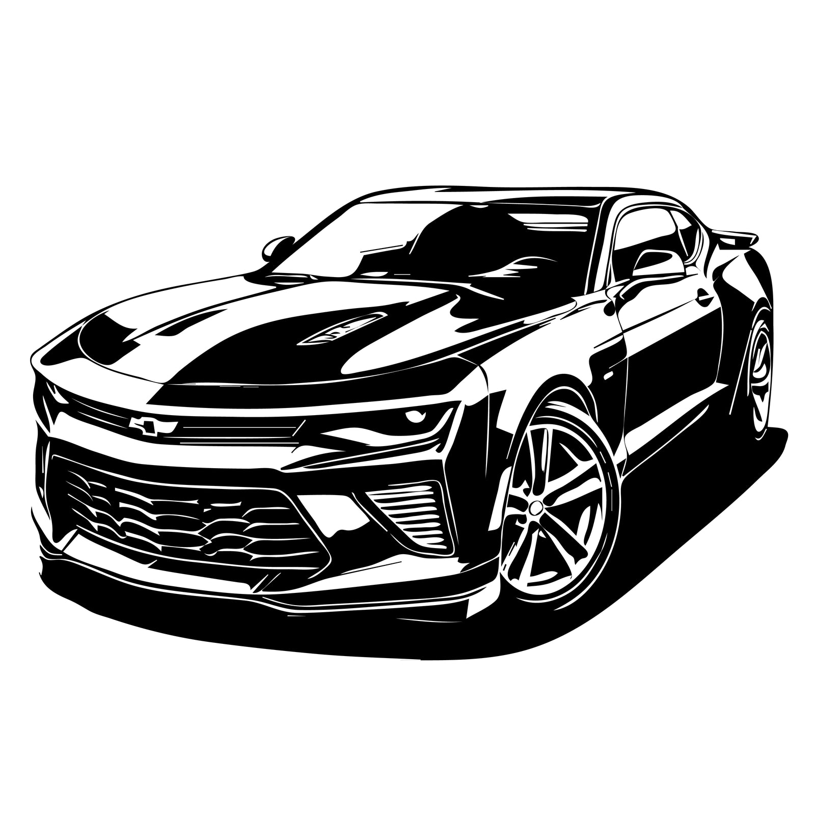 Camaro Car Vector Art – High-Quality Digital Download for Crafting & Engraving