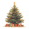 Festive Christmas Tree Clipart