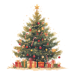 Festive Christmas Tree Clipart