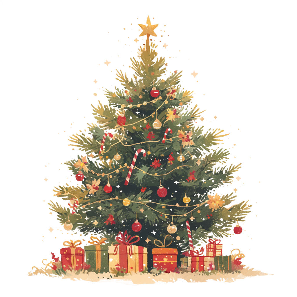 Festive Christmas Tree Clipart