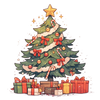 Classic Christmas Tree Clipart - Holiday PNG, JPG, SVG for Crafts & Decorations