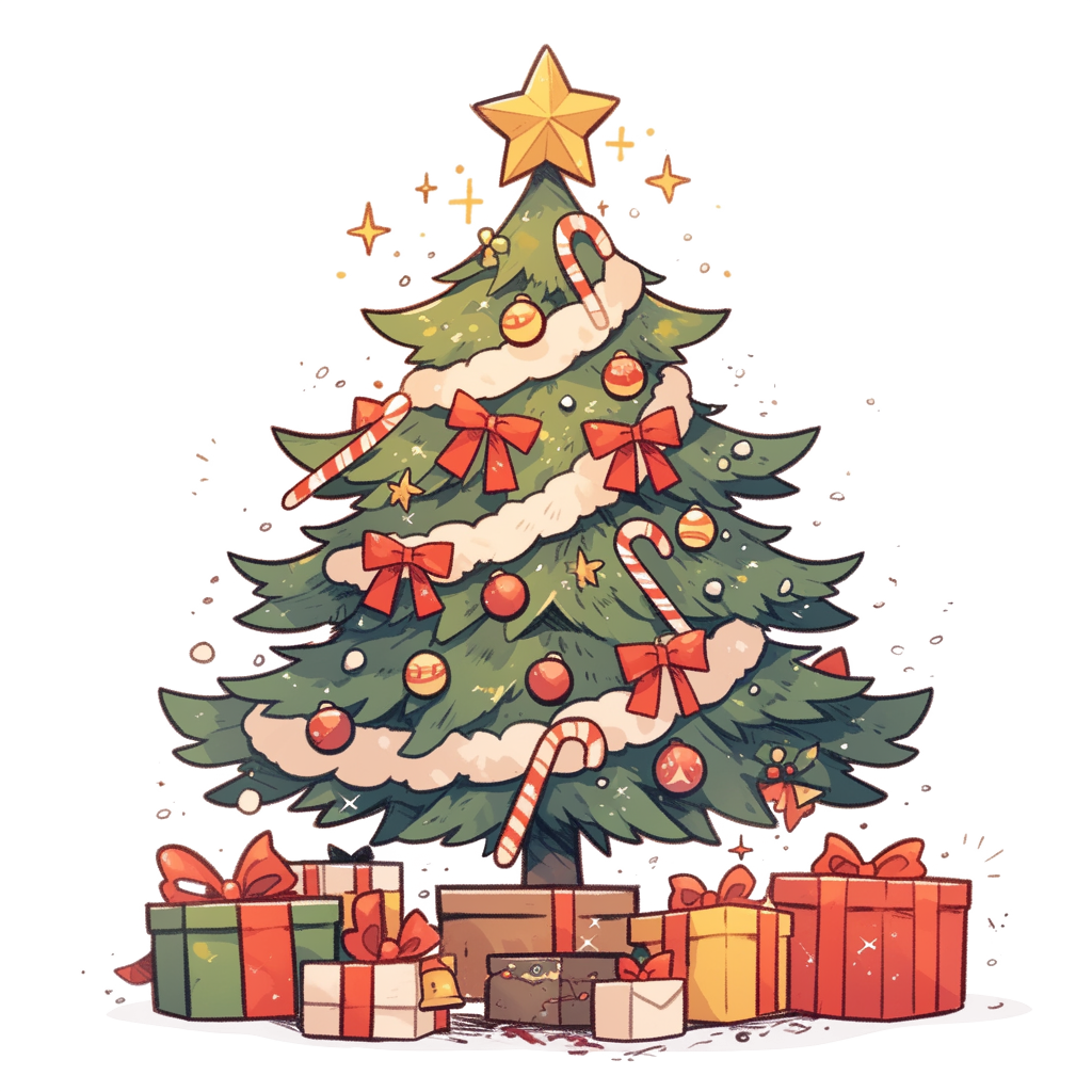 Classic Christmas Tree Clipart - Holiday PNG, JPG, SVG for Crafts & Decorations