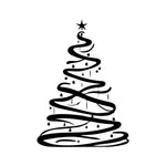 Majestic Christmas Tree Outline - Bold Black Line Art for Festive Decor (JPG, PNG, SVG)