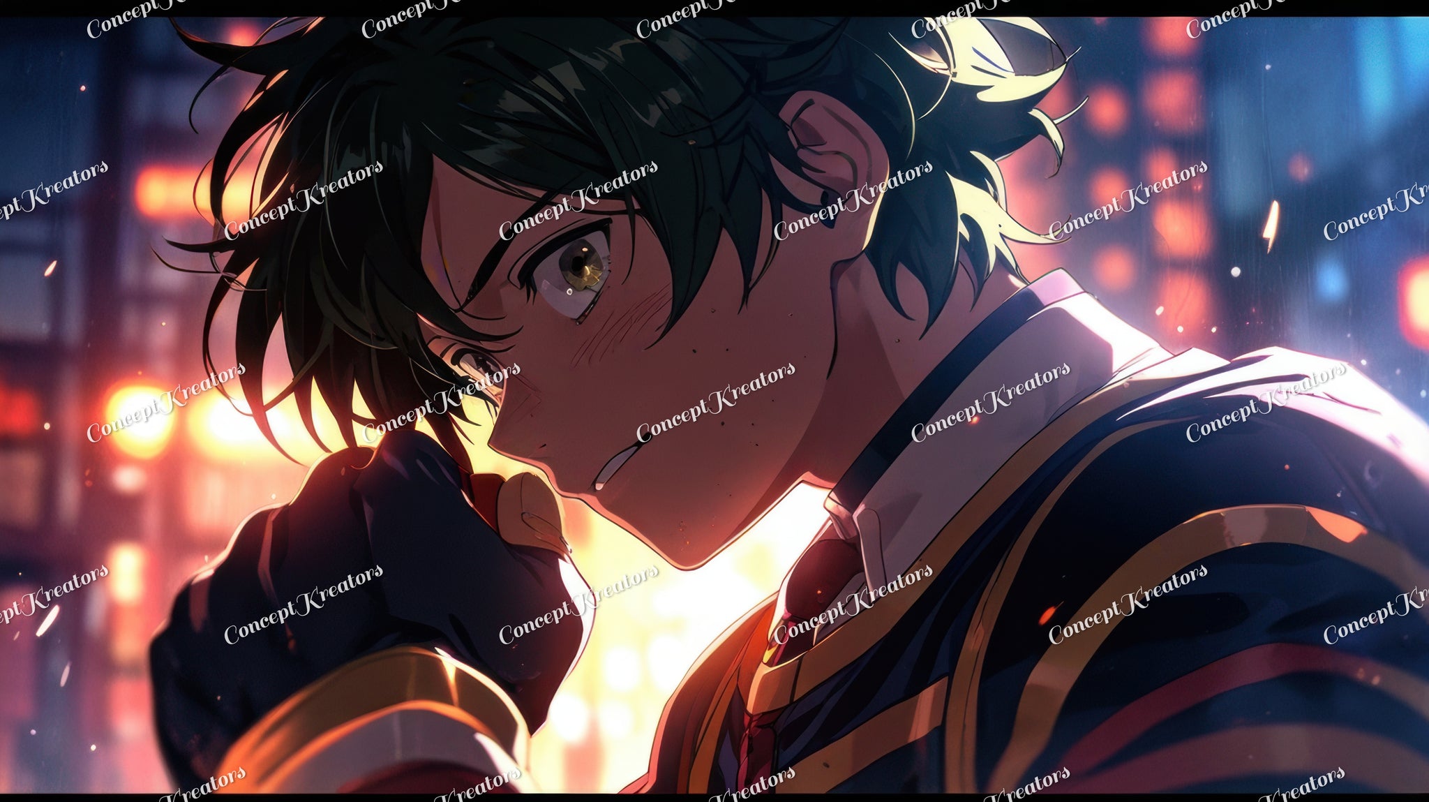 My Hero Academia Inspired Izuku Midoriya Desktop Wallpaper - High-Quality Digital Art for Anime Fans