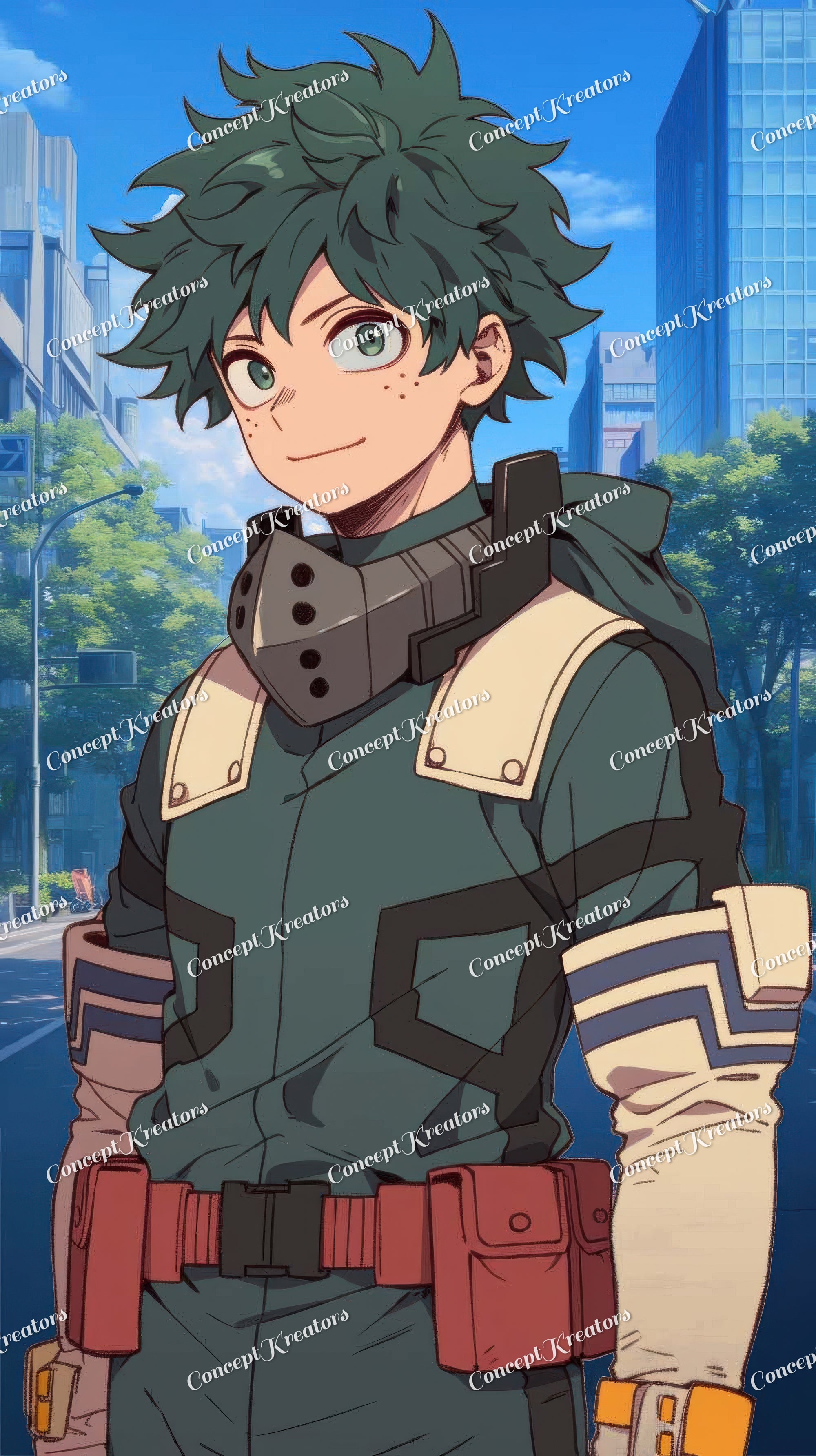 My Hero Academia Inspired Deku Mobile Wallpaper - High-Quality Digital Art for Anime Fans