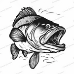 Surprised Largemouth Bass - Free Downloadable SVG File