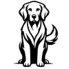 Golden Retriever Dog SVG File – Bold Black and White Design