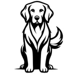 Golden Retriever Dog SVG File – Bold Black and White Design