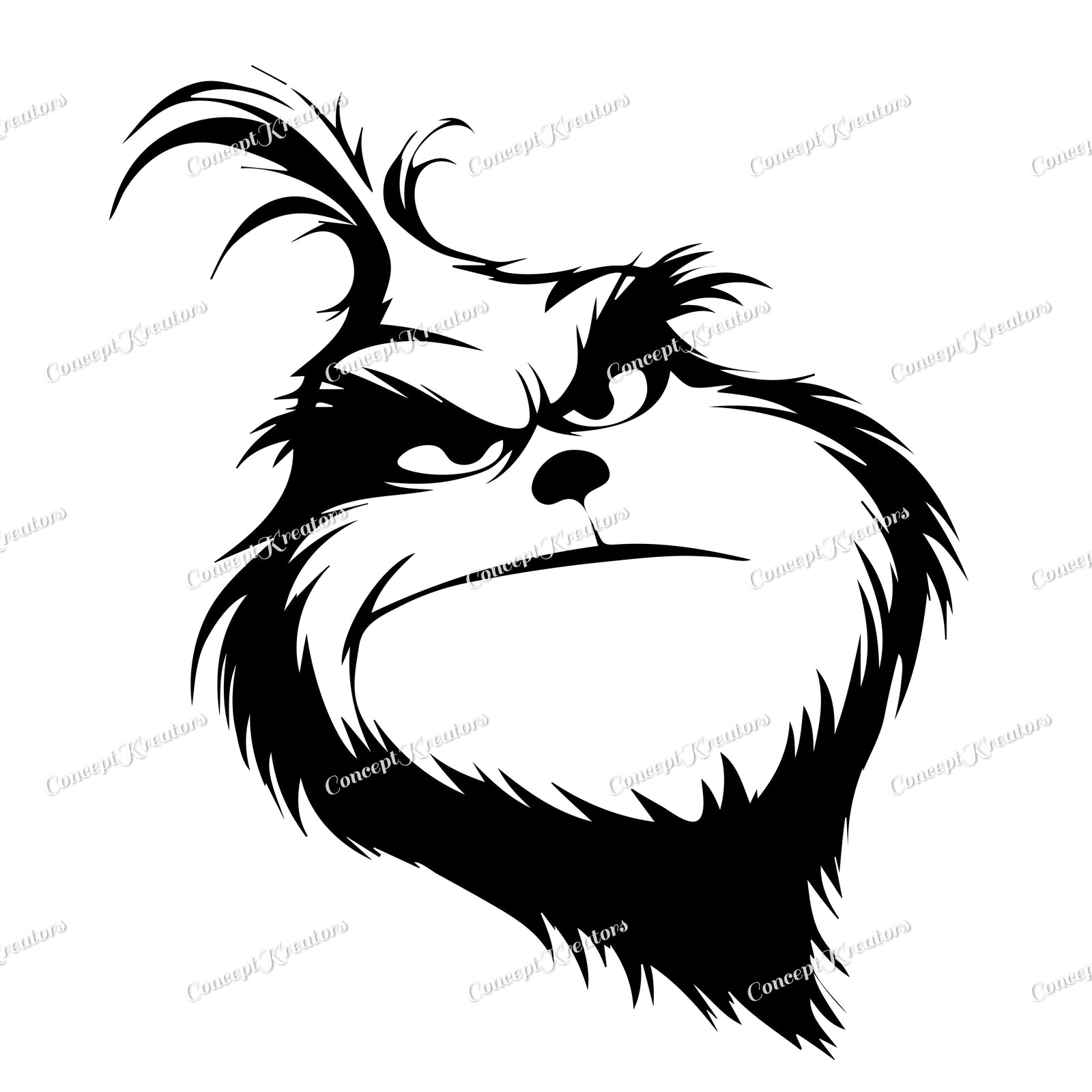 Grumpy Christmas Grinch Inspired SVG - Funny Christmas Clipart for DIY Crafts, T-Shirts, Ornaments, and Decor