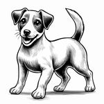 Adorable Short-Haired Jack Russell Terrier Line Art - SVG, PNG, JPG Bundle for Laser Engraving and Crafting