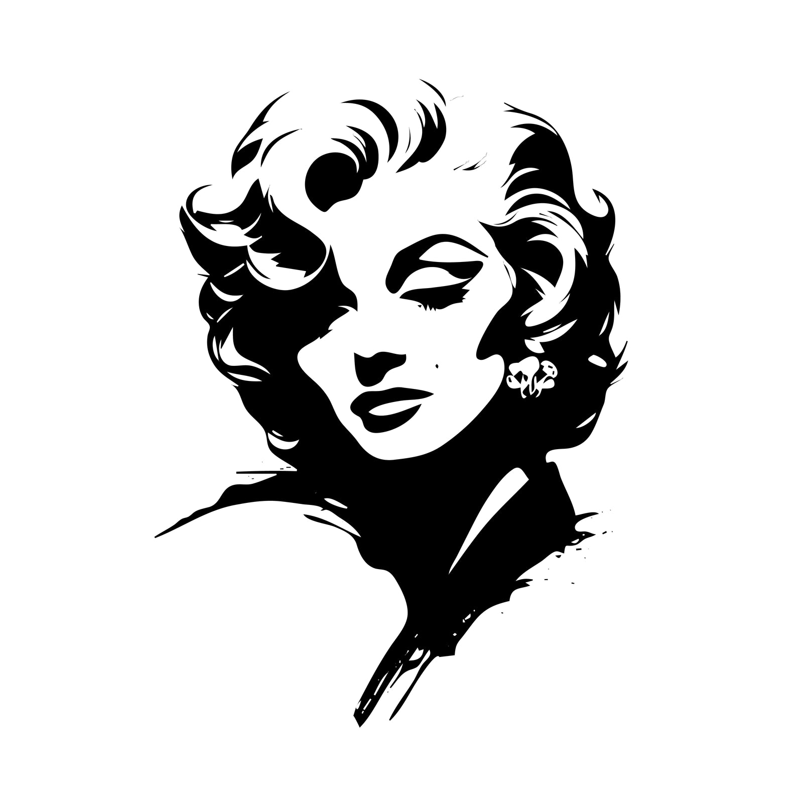 Glamorous Marilyn Inspired Portrait SVG