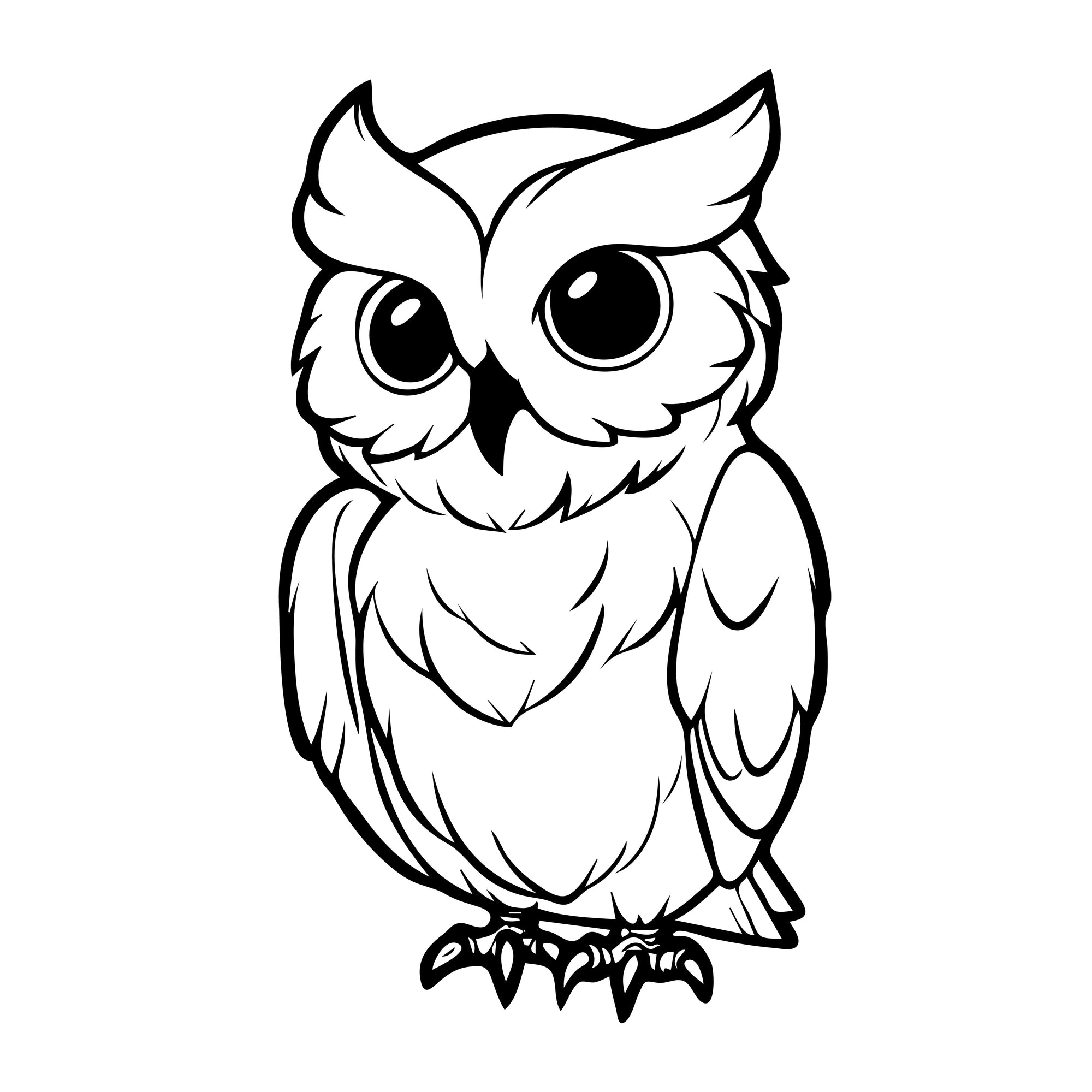 Simple Adult Owl Free Downloadable SVG File