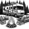 Class C RV Camping SVG