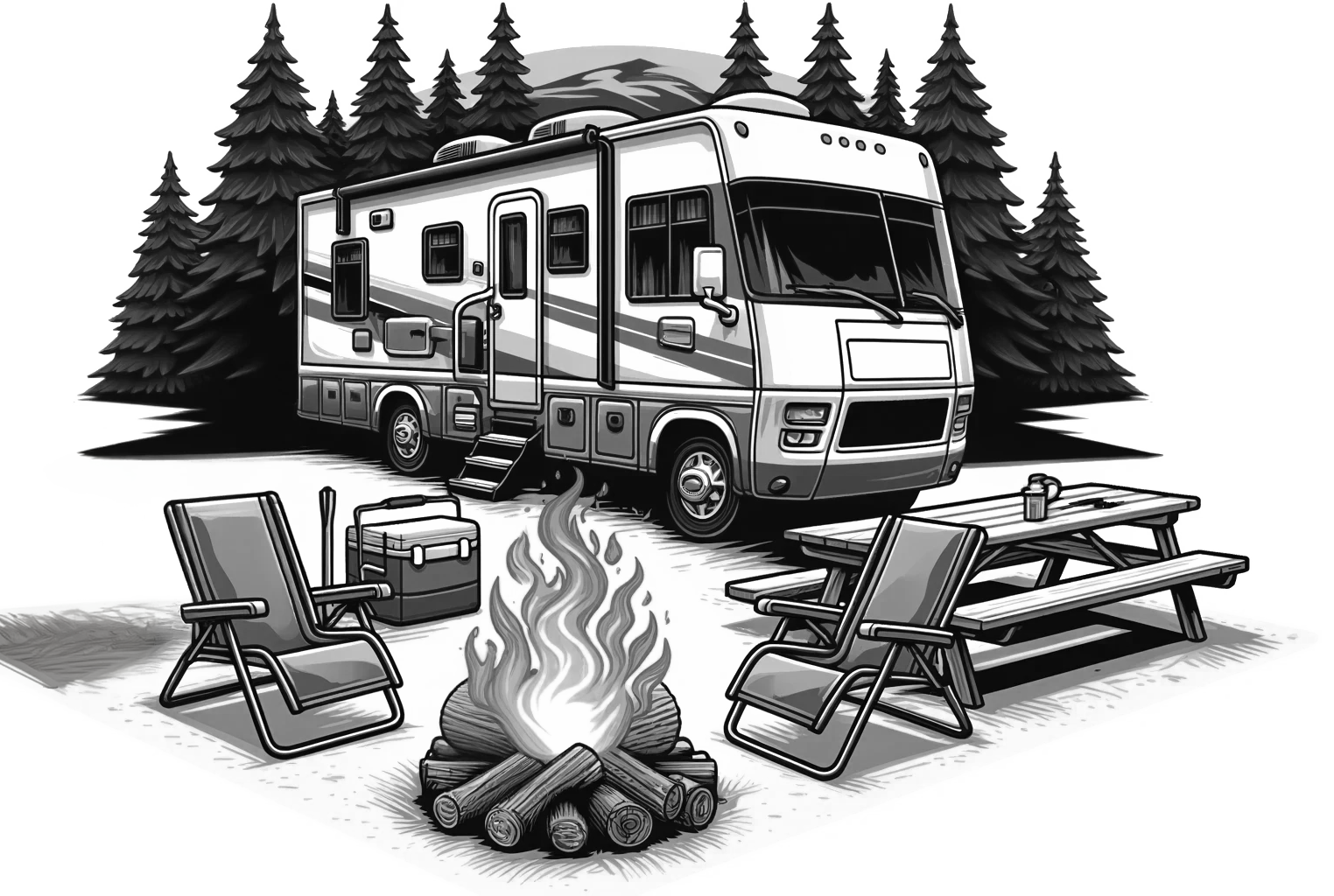 Class C RV Camping SVG