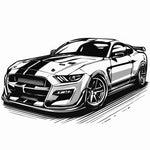 Dodge Shelby SVG Vector Art – Black and White High-Resolution Design