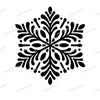 Elegant Black and White Snowflake Outline Vector - Winter Clipart for Crafts and Designs