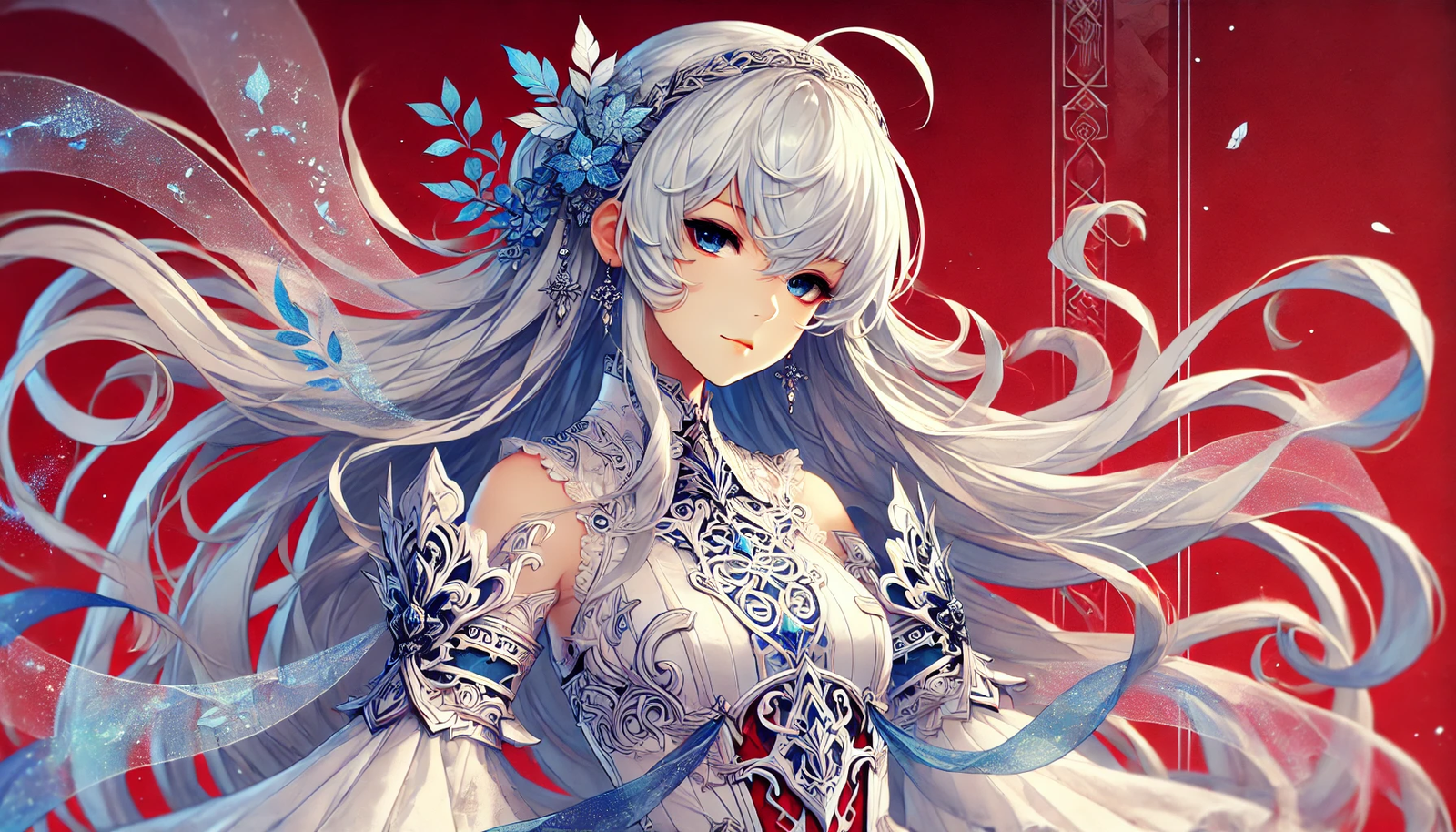 Silver-Haired Warrior Princess Anime Girl