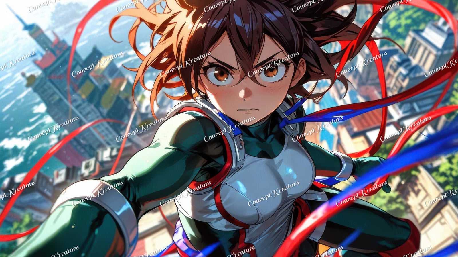 Dynamic Anime Girl – My Hero Academia Inspired Action Art Print