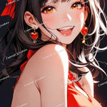 Vibrant Anime Girl Wallpaper in Red for Mobile Devices