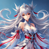 Silver-Haired Warrior Anime Girl