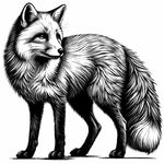 Elegant Fox Line Art Illustration - Perfect for Laser Engraving and Crafting