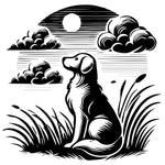 Serene Dog in Nature Vector Art