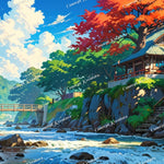 Studio Ghibli Inspired Desktop Wallpaper | Dreamy Anime Landscape Background | Digital Download